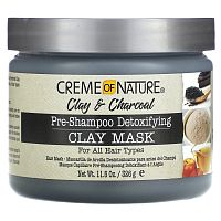 Creme Of Nature, Clay & Charcoal, детоксифицирующая маска из глины перед шампунем, 326 г (11,5 унции)