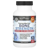 BioSchwartz, Premium Ultra Pure Bone Strength, Calcium + D3, K2 &amp; Magnesium, 120 Capsules