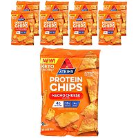 Atkins, Protein Chips, Nacho Cheese, 8 Bags, 1.1 oz (32 g) Each