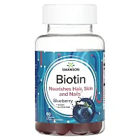 Swanson, Biotin, Blueberry, 60 Gummies