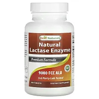 Best Naturals, Natural Lactase Enzyme, 9,000 FCC ALU, 180 Tablets