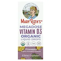 MaryRuth&#x27;s, Megadose Vitamin D3 Organic Liquid Drops, Pineapple , 1 fl oz (30 ml)