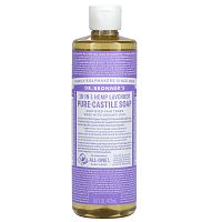 Dr. Bronner's, Чистое кастильское мыло из конопли 18-в-1, лаванда, 16 жидких унций (473 мл)