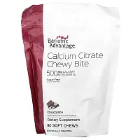 Bariatric Advantage, Calcium Citrate Chewy Bite, Sugar-Free, Chocolate, 90 Soft Chews