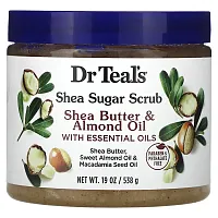 Dr. Teal&#x27;s, Shea Sugar Scrub, Shea Butter &amp; Almond Oil with Essential Oils, 19 oz (538 g)