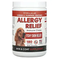 StrellaLab, Allergy Relief, Immune Chews, For Dogs, Peanut Butter, 180 Soft Chews, 13.9 oz (396 g)