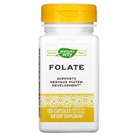 Nature's Way, Folate , 800 mcg, 100 Capsules