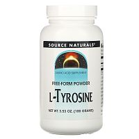 Source Naturals, L-тирозин, порошок произвольной формы, 3.53 унций (100 г)