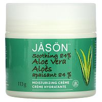 Jason Natural, Успокаивающий алоэ вера 84%, увлажняющий крем, 113 г (4 унции)