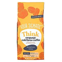 Four Sigmatic, Think, Organic Cold Brew Coffee With Lion&#x27;s Mane, Mushroom &amp; Yacon, Coarse Grind, Dark Roast, 12 oz (340 g)