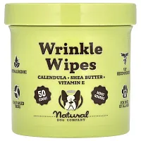 Natural Dog Company, Wrinkle Wipes, For Dogs, All Ages, 50 Count