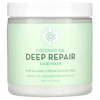 Pure Body Naturals, Кокосовое масло, маска для глубокого восстановления волос, 260 мл (8,8 жидк. унции)