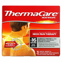 ThermaCare, Расширенная терапия боли в шее, 3 тепловых обертывания для шеи, запястий и плеч