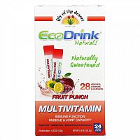 Lily of the Desert, EcoDrink Naturals, Multivitamin Drink Mix, Fruit Punch, 24 Stick Packs, 0.22 oz (6.3 g) Each