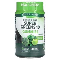 Nature&#x27;s Truth, Super Food, Super Greens 10, Natural Green Apple, 60 Vegan Gummies