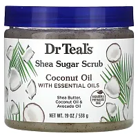 Dr. Teal&#x27;s, Shea Sugar Scrub, Coconut Oil With Essential Oils, 19 oz (538 g)