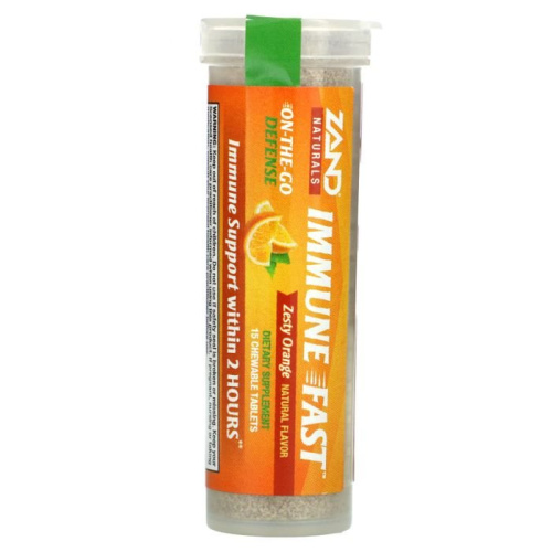 Zand, Immune Fast, Zesty Orange, 15 Chewable Tablets фото 3