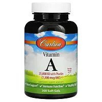 Carlson, Vitamin A, 7,500 mcg RAE (25,000 IU), 300 Soft Gels