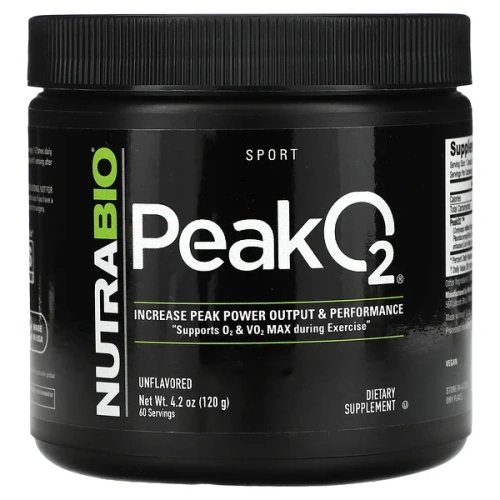 NutraBio, Peak O2, Unflavored, 4.2 oz (120 g)