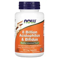 NOW Foods, 8 Billion Acidophilus &amp; Bifidus, 120 Veg Capsules