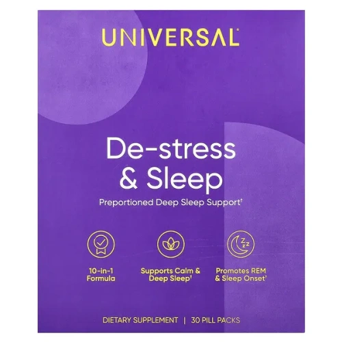 Universal U, De-Stress &amp; Sleep, 30 Pill Packs