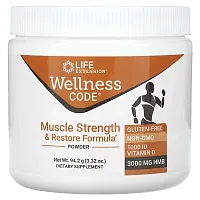 Life Extension, Wellness Code, Muscle Strength &amp; Restore Formula Powder, 3.32 oz (94.2 g)