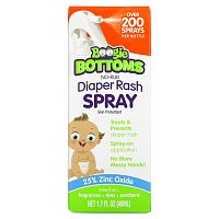 Boogie Wipes, No-Rub Diaper Rash Spray Fragrance-Free, 1.7 fl oz (49 ml)