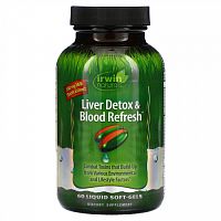 Irwin Naturals, Liver Detox & Blood Refresh, добавка для очистки печени и крови, 60 капсул с жидкостью