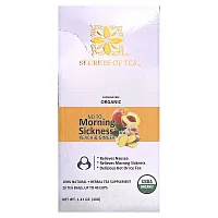 Secrets of Tea, Organic No To Morning Sickness Tea, Caffeine Free, Peach &amp; Ginger, 20 Tea Bags, 1.41 oz (40 g)