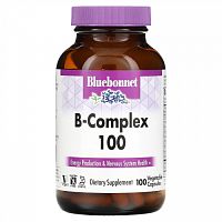 Bluebonnet Nutrition, B-Complex 100, витамины группы B, 100 вегетарианских капсул