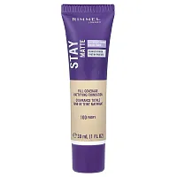 Rimmel London, Stay Matte, Full Coverage Mattifying Foundation, 100 Ivory, 1 fl oz (30 ml)