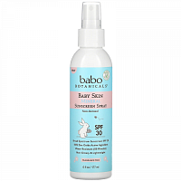 Babo Botanicals, Baby Skin Mineral Sunscreen Spray, SPF 30, Fragrance Free, 6 fl oz (177 ml)