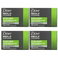 Dove, Men+Care, кусковое мыло 3-N-1, экстрасвежесть, 4 шт. по 106 г (3,75 унции)