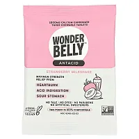 Wonderbelly, Antacid, Strawberry Milkshake, 3 Chewable Tablets