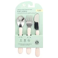 Green Sprouts, Stainless Steel &amp; Sprout Ware®, Kid&#x27;s Cutlery, 12+ Months, Pink, 3 Pieces