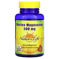 Nature&#x27;s Life, Marine Magnesium, 500 mg, 100 Vegetarian Capsules (250 mg per Capsule)