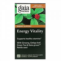 Gaia Herbs, Energy Vitality, 60 веганских капсул Liquid Phyto-Caps