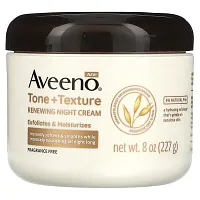 Aveeno, Tone + Texture Renewing Night Cream, Fragrance Free, 8 oz (227 g)