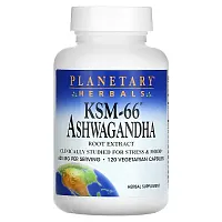 Planetary Herbals, KSM-66 Ashwagandha, 600 mg, 120 Vegetarian Capsules