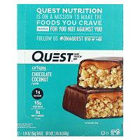 Quest Nutrition, Hero Protein Bar, Crispy Chocolate Coconut, 12 Bars, 1.94 oz (55 g) Each