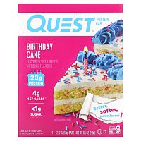 Quest Nutrition, Протеиновый батончик, праздничный торт, 4 батончика, 60 г (2,12 унции)