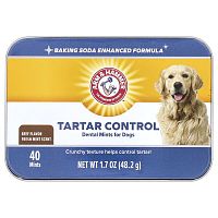 Arm &amp; Hammer, Tartar Control Dental Mints For Dogs, Fresh Mint Scent, Beef, 40 Mints, 1.7 oz (48.2 g)