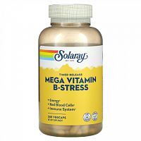 Solaray, Mega B-Stress, с медленным высвобождением, 240 веганских капсул