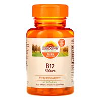 Sundown Naturals, B-12, 500 мкг, 200 таблеток