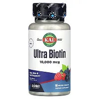 KAL, Ultra Biotin, ActivMelt, Mixed Berry, 10,000 mcg, 60 Micro Tablets