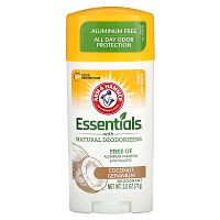 Arm & Hammer, Essentials с натуральными дезодорантами, дезодорант, кокос и герань, 71 г (2,5 унции)