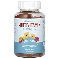 MAV Nutrition, Multivitamin Gummies, For Kids, Cherry, Strawberry, Grape, Orange &amp; Lemon, 90 Gummies