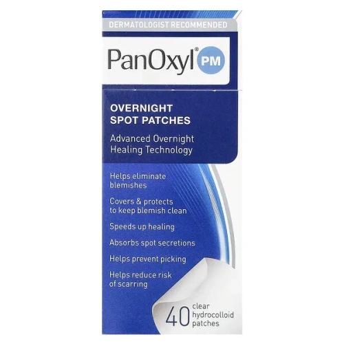 PanOxyl, PM, Overnight Spot Patches, 40 Clear Hydrocolloid Patches