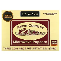 Amish Country Popcorn, Microwave Popcorn, Lite Natural, 3 Bags, 3 oz (85 g) Each