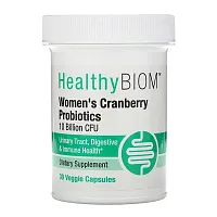 HealthyBiom, Women&#x27;s Cranberry Probiotics, 10 Billion CFU, 30 Veggie Capsules